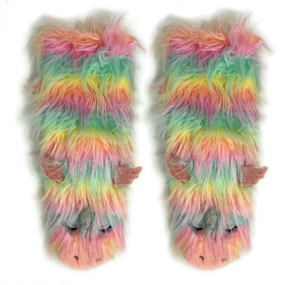 Funky Unicom | Women's Animal Fluffy House Sherpa Slippers - Picture 1 of 3